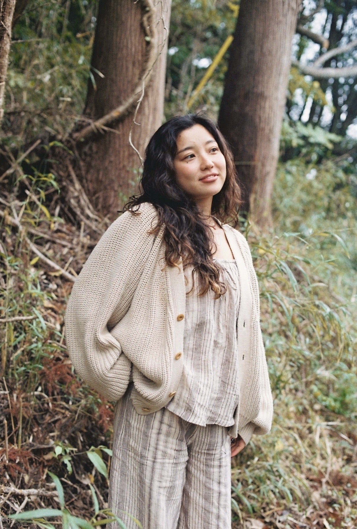 Organic cotton cardigan(oat) – seed and soil