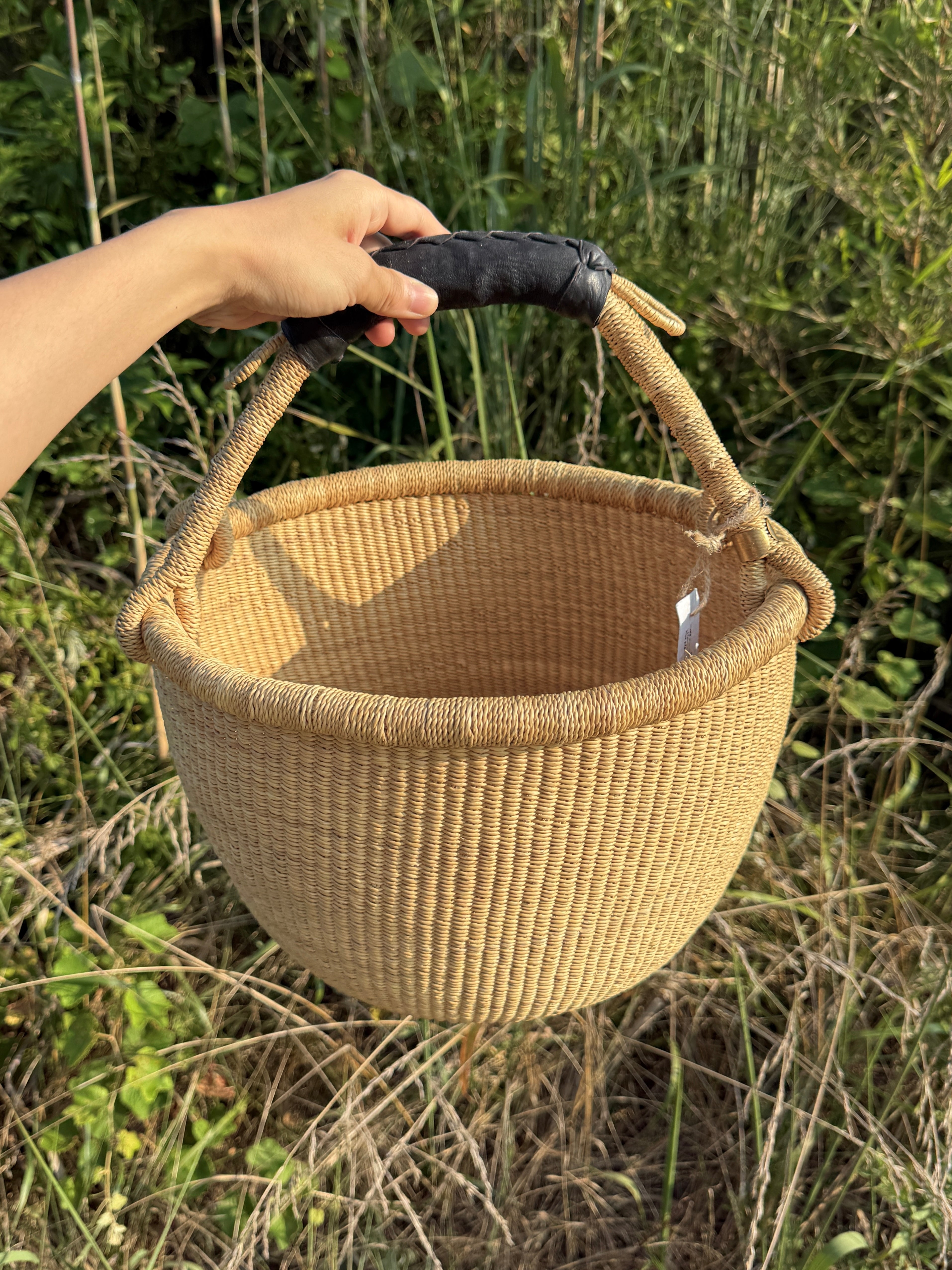 Bolga basket / I (丸型Mサイズ) – seed and soil