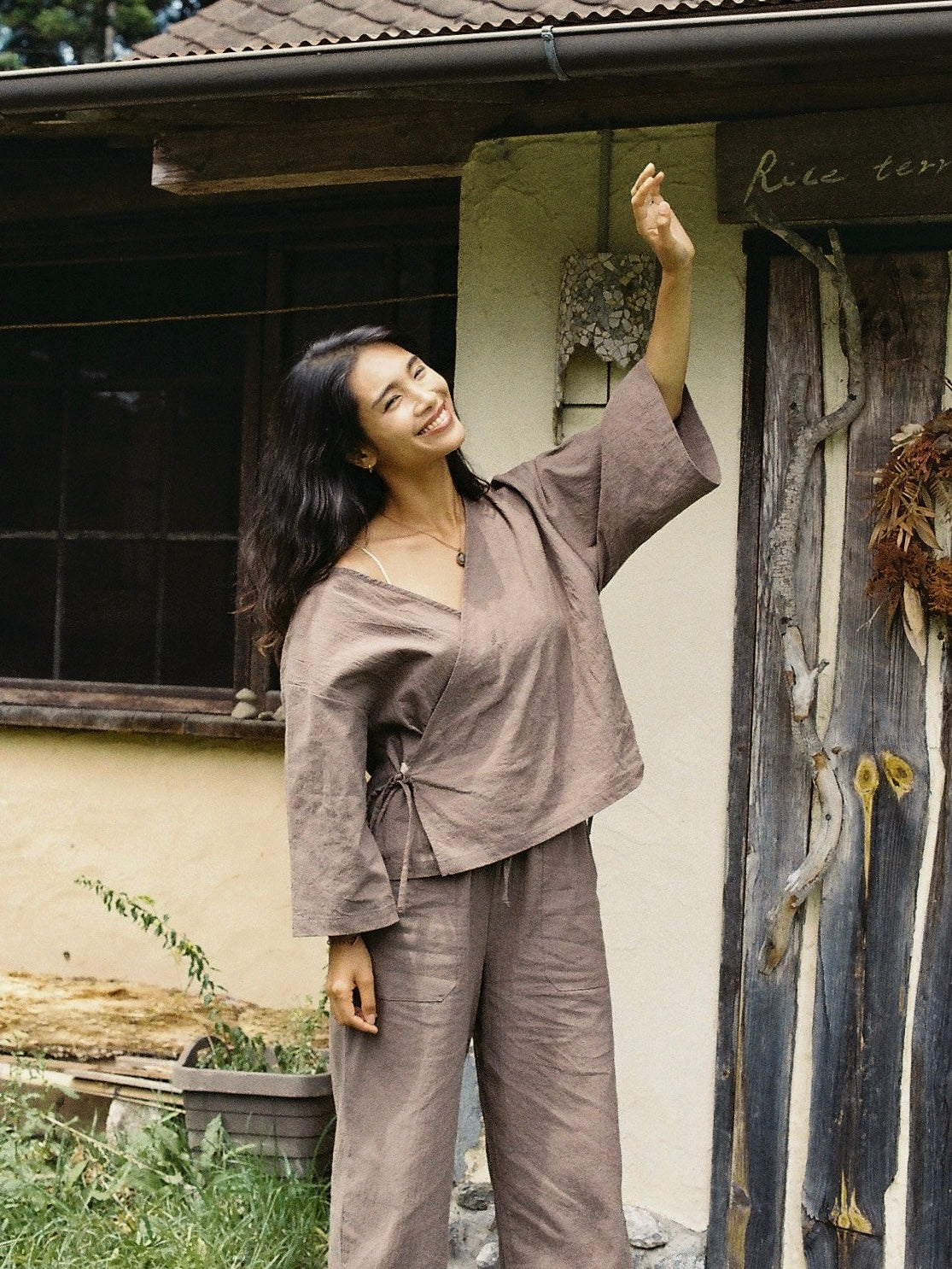 Boheme wrap top (mocha) – seed and soil