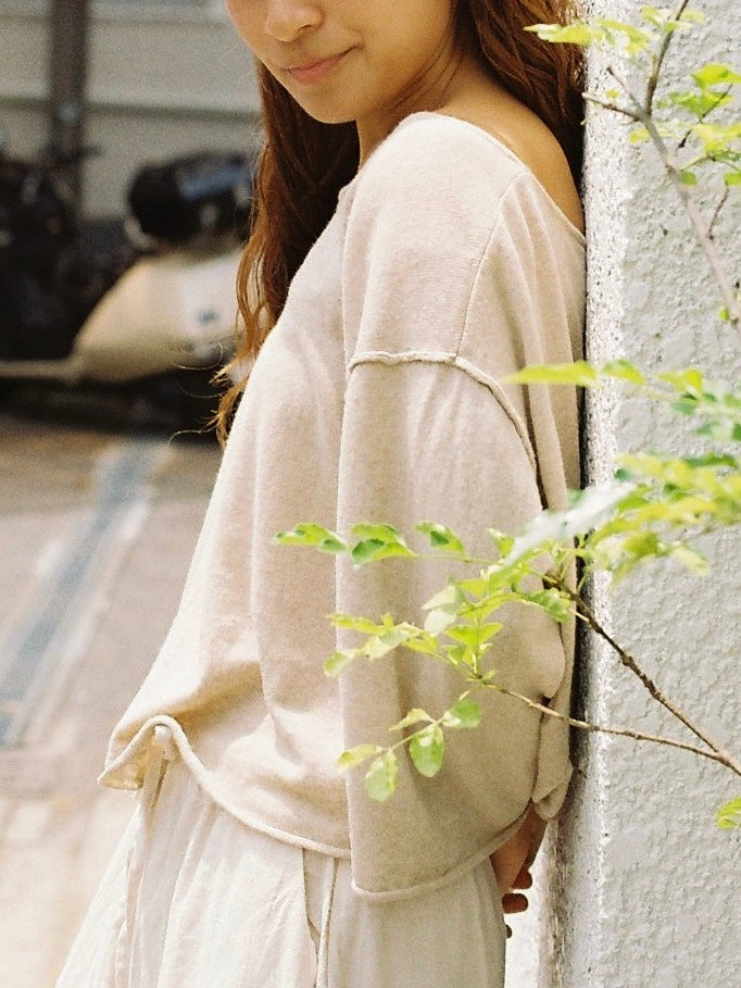 Comfy knit top (natural) – seed and soil