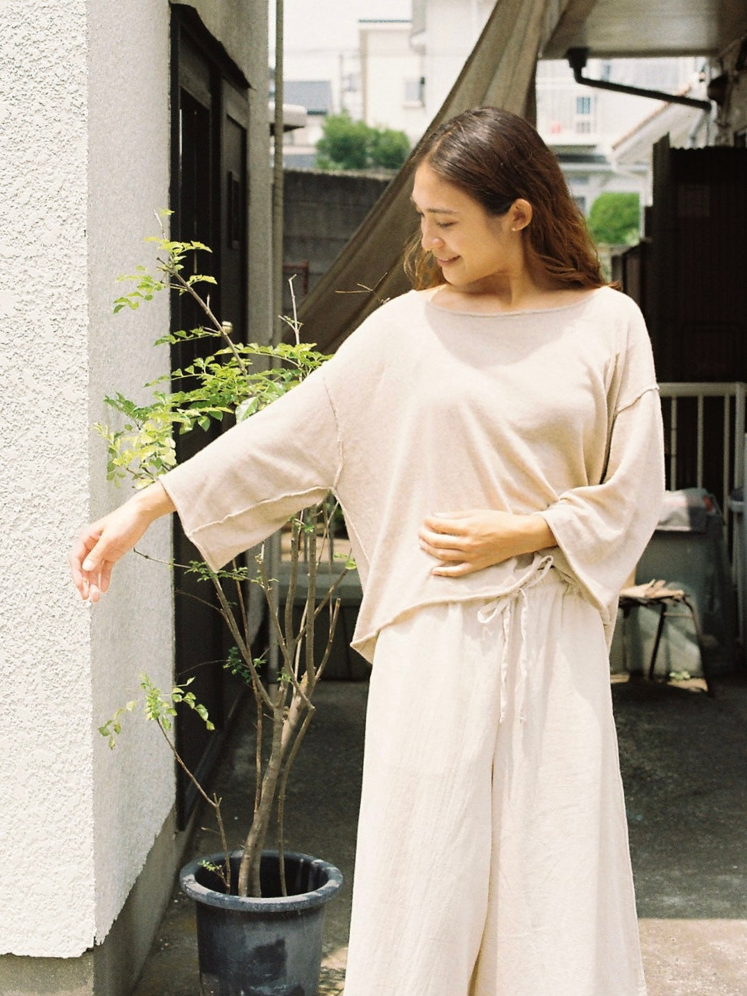Comfy knit top (natural) – seed and soil
