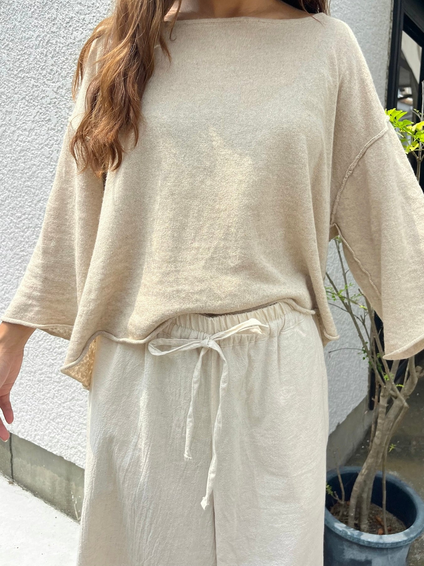 Comfy knit top (natural) – seed and soil