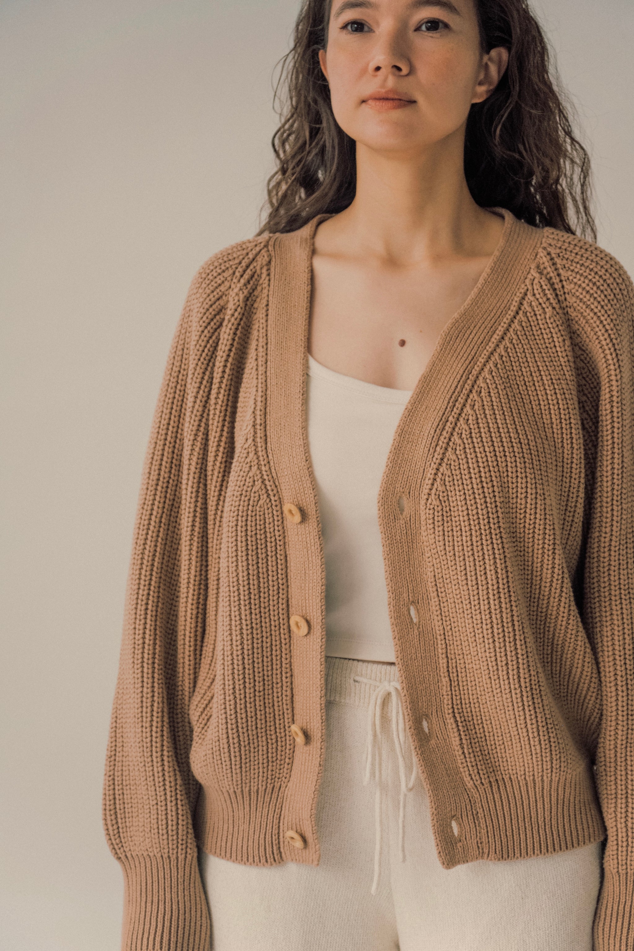 Organic cotton cardigan(toffee) – seed and soil