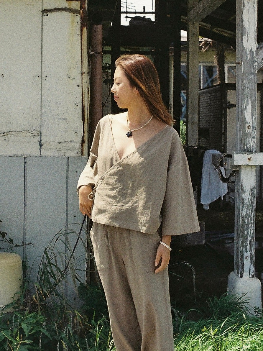 Boheme wrap top (olive) – seed and soil