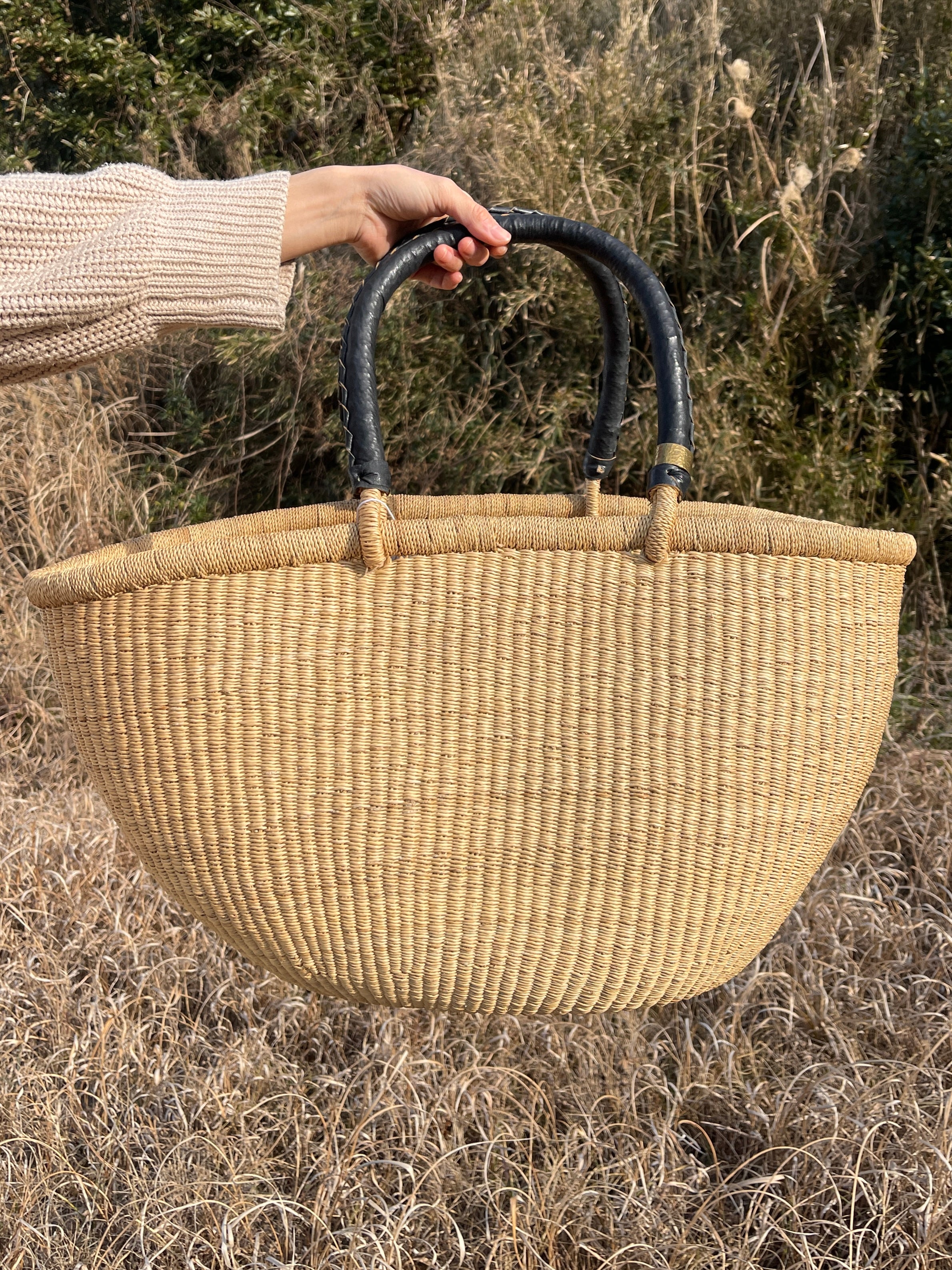 Bolga basket / W (オーバルLLサイズ) – seed and soil