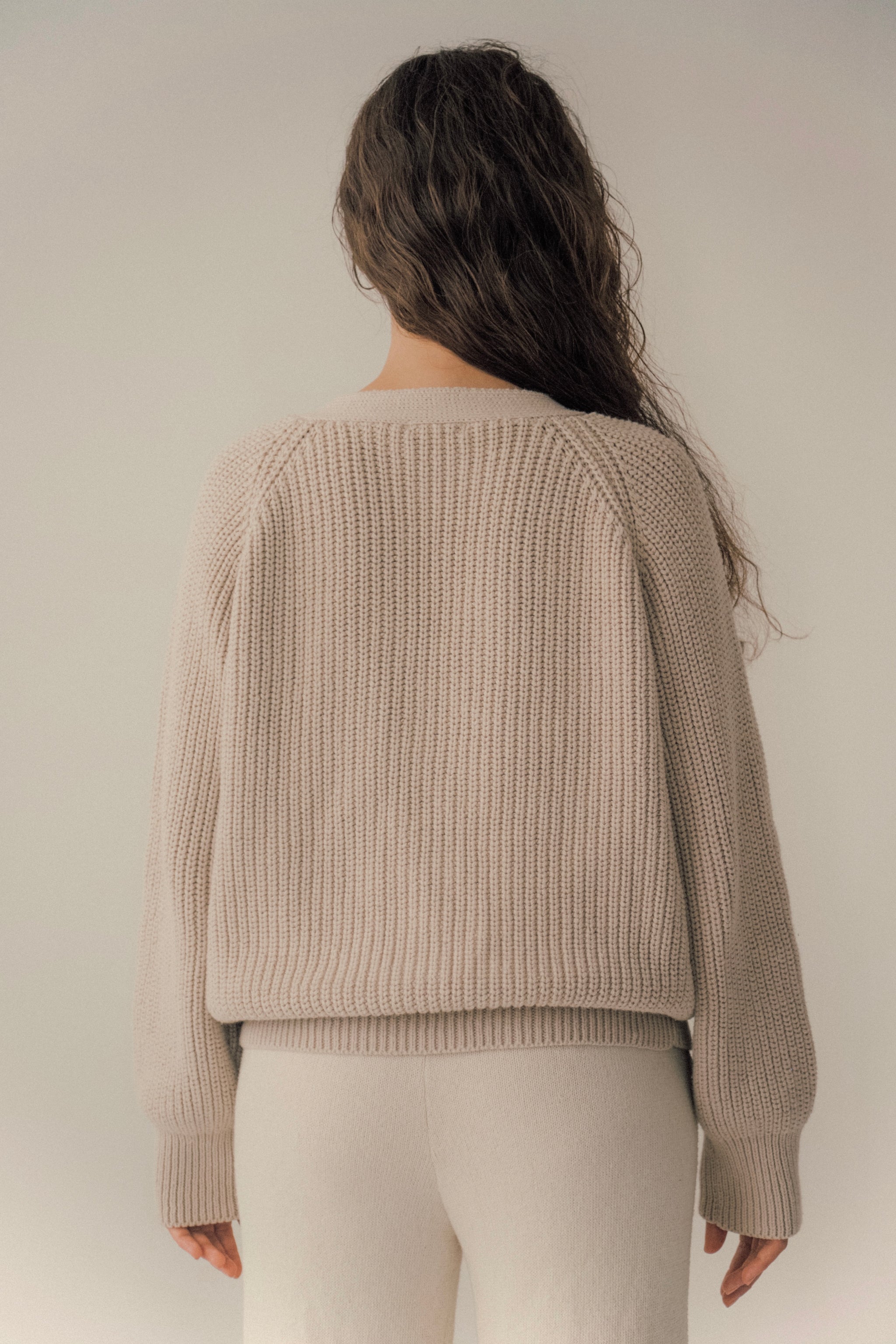 Organic cotton cardigan(oat) – seed and soil