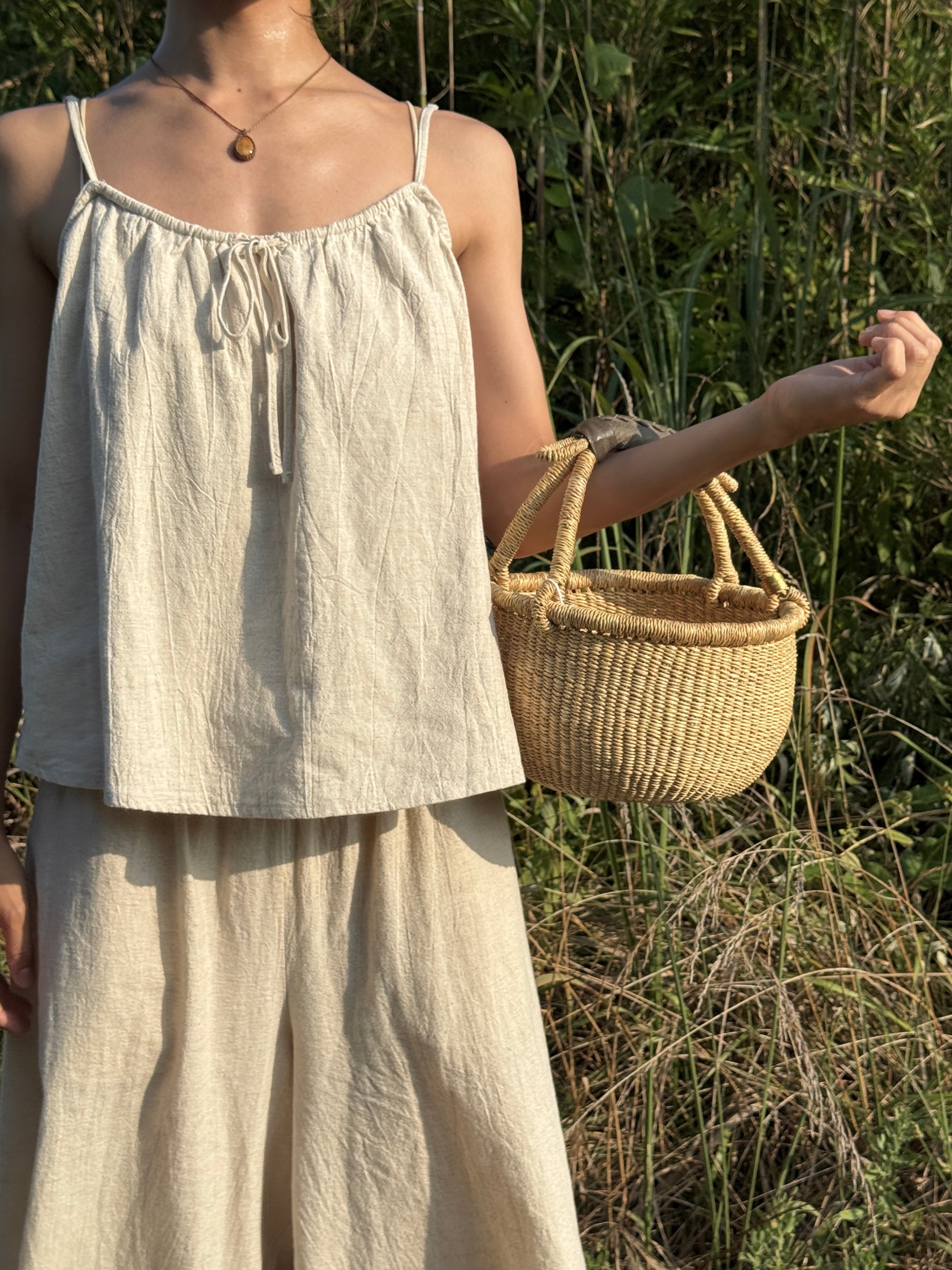 Bolga basket / D (丸型Sサイズ) – seed and soil