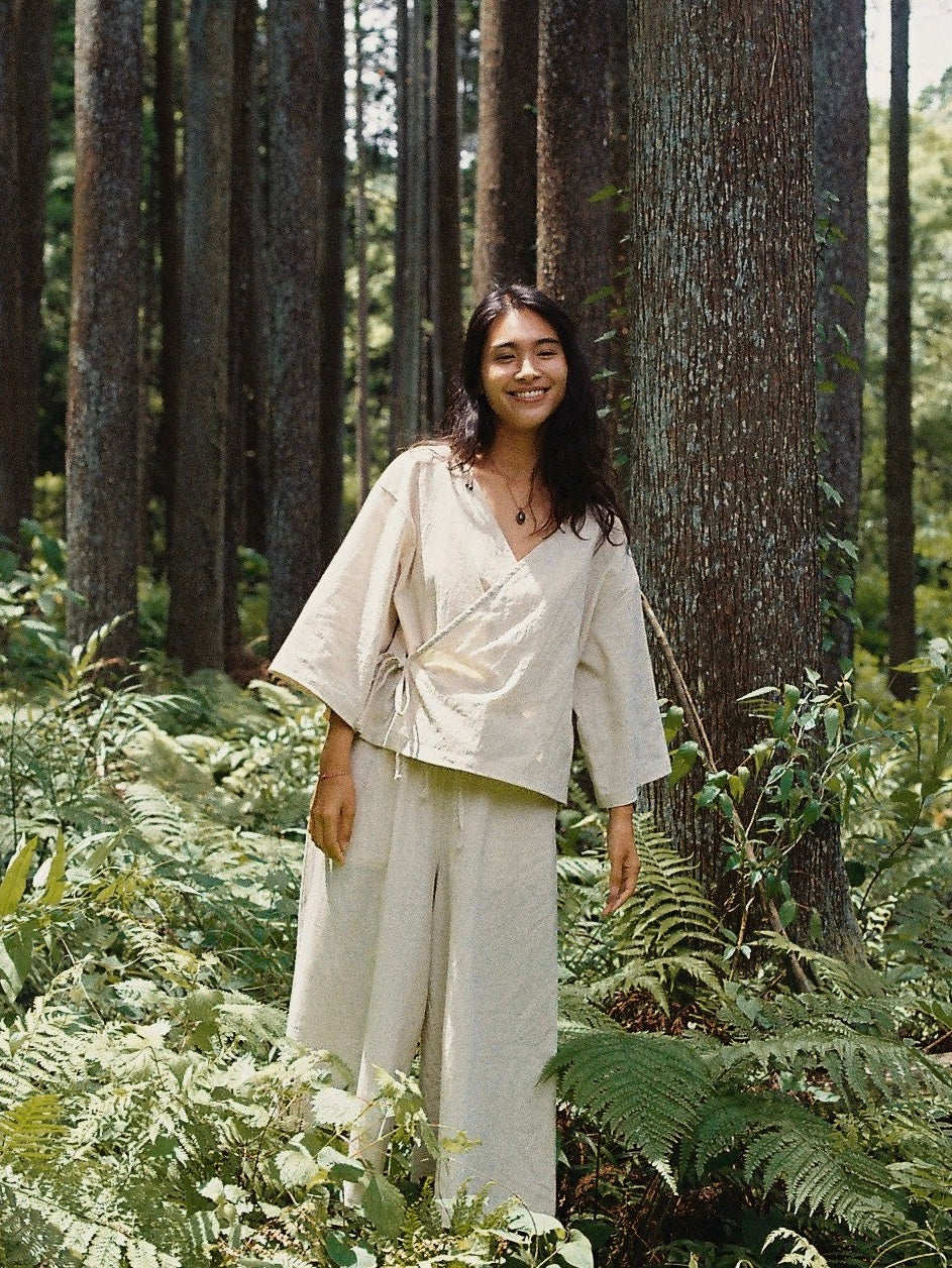 トップス seed and soil wrap top Organic cotton wrap top (chai) – seed and soil