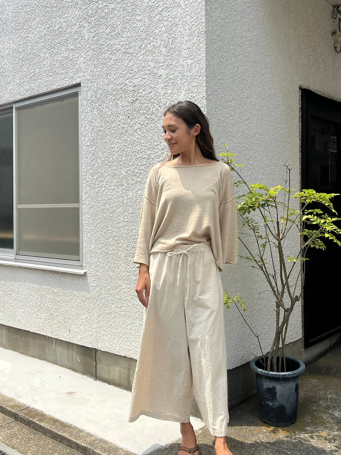 Comfy knit top (natural) – seed and soil