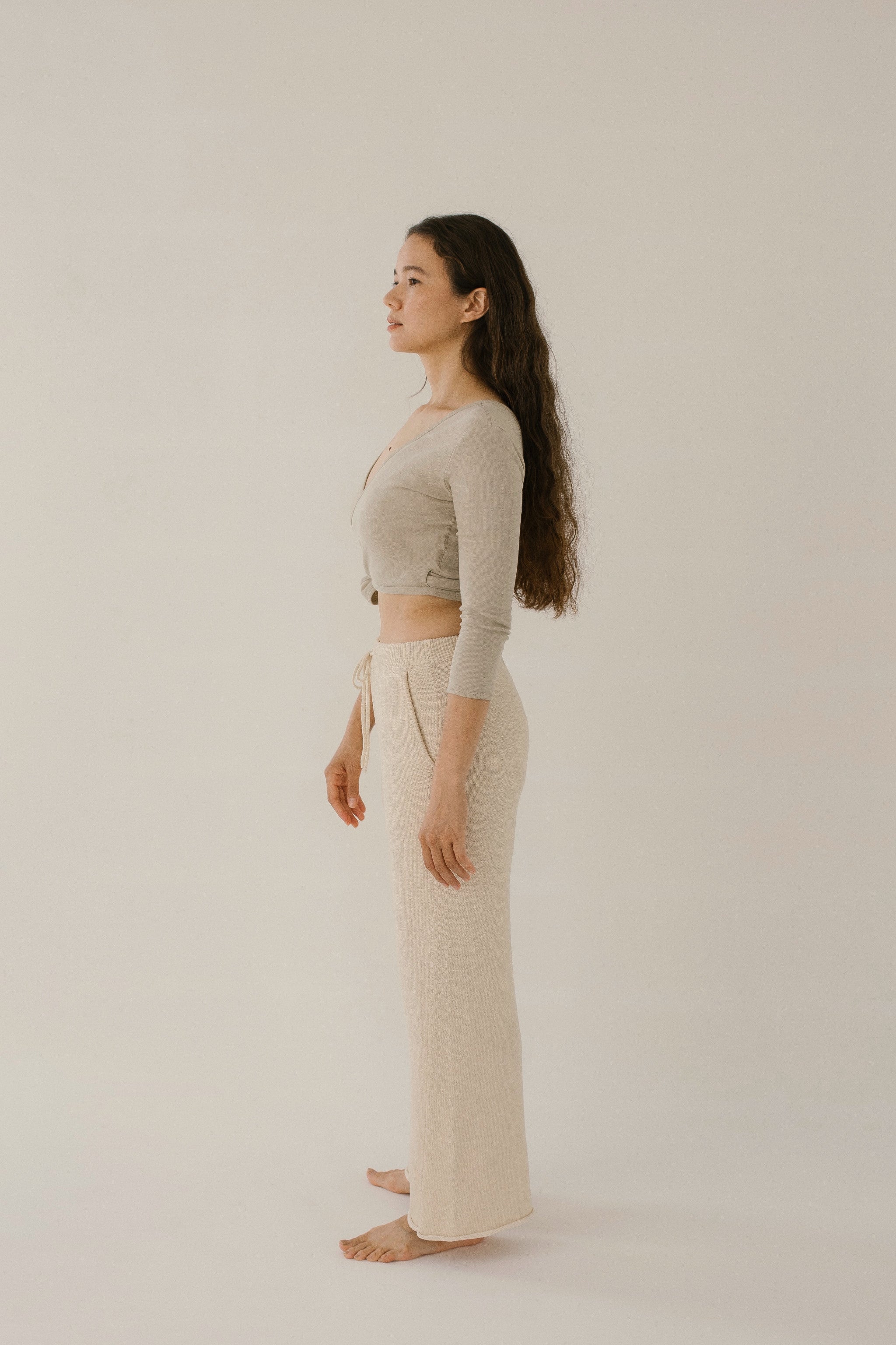 seed and soil トップス　オーガニックコットン　ラップトップス seed and soil Organic cotton wrap top
