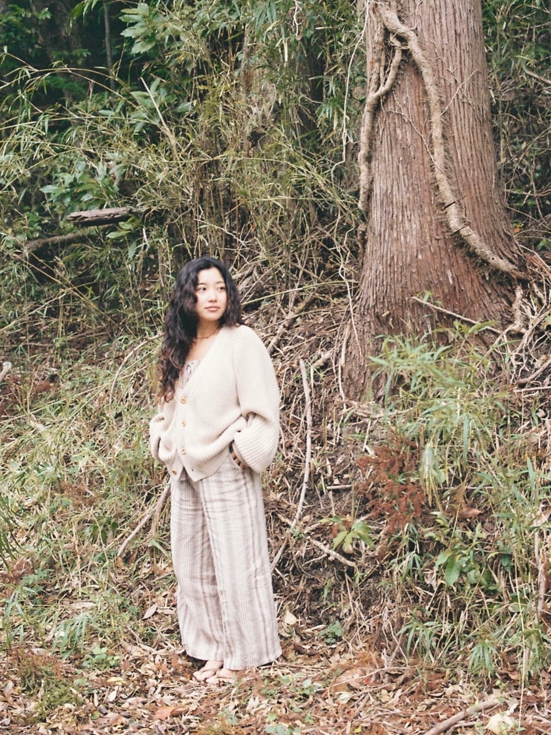 Organic cotton cardigan(oat) – seed and soil