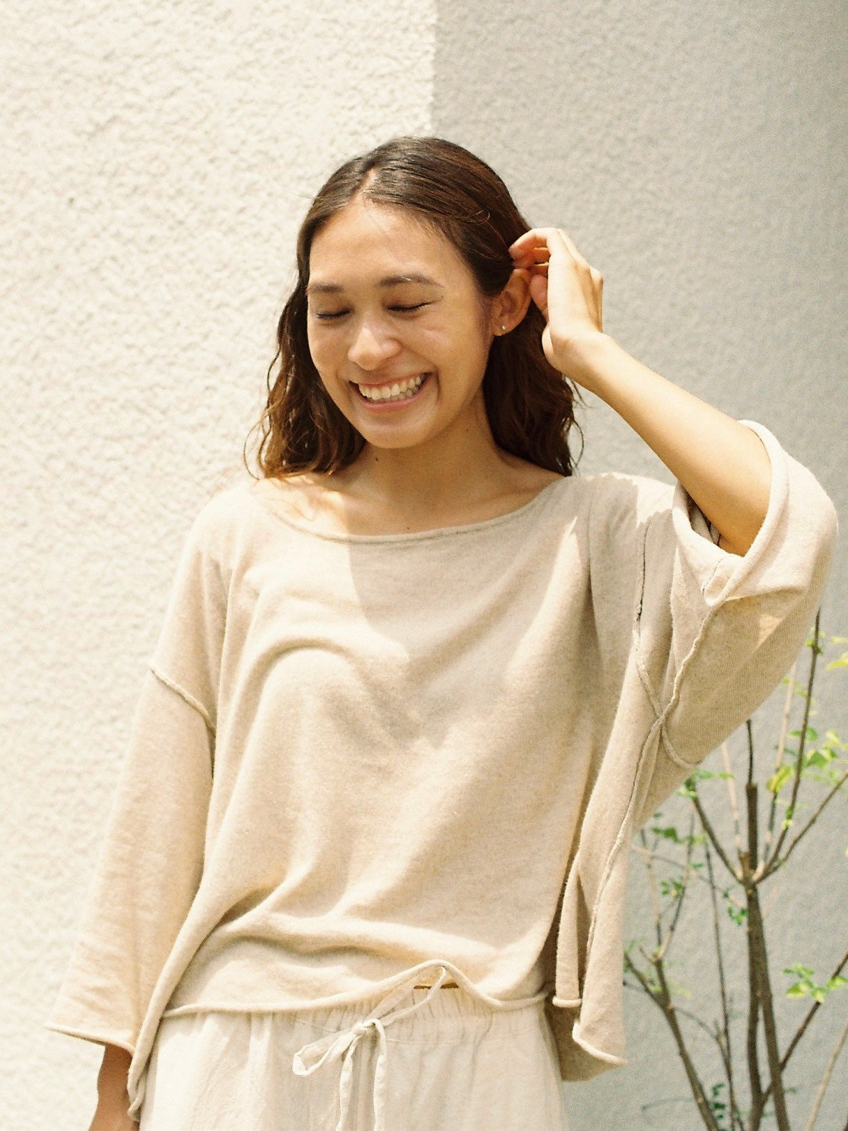 seed and soil トップス　オーガニックコットン　ラップトップス seed and soil Organic cotton wrap top