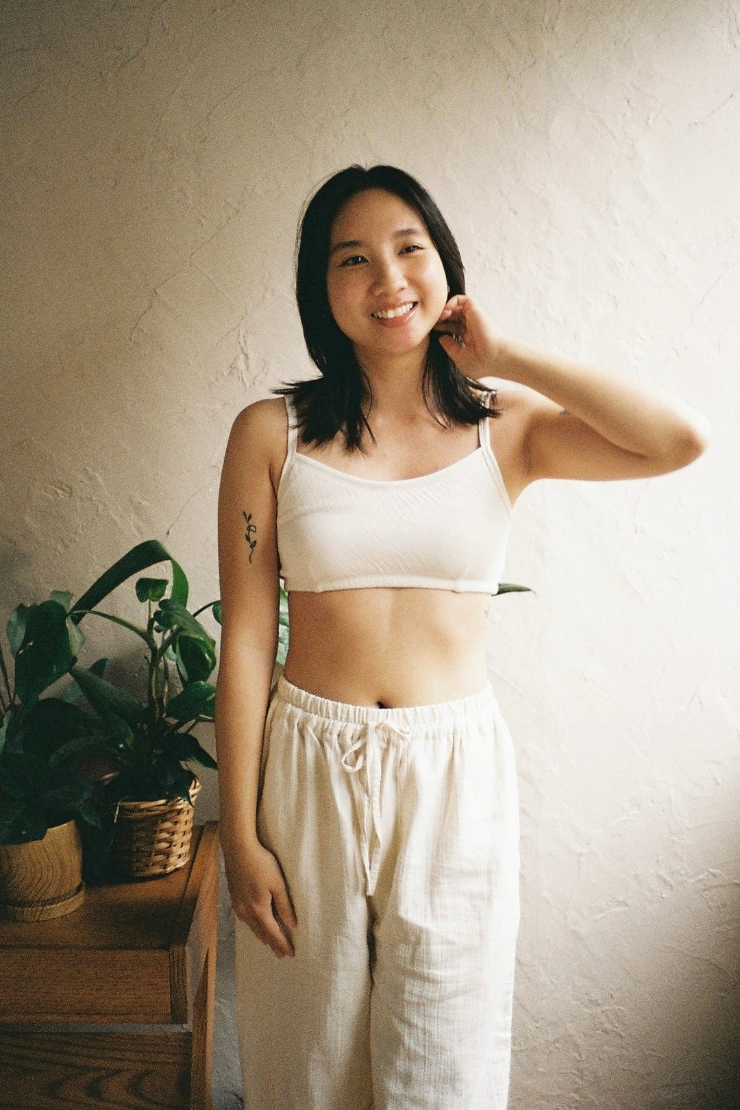 seed and soil トップス　オーガニックコットン　ラップトップス Organic cotton bratop (ivory) – seed and soil