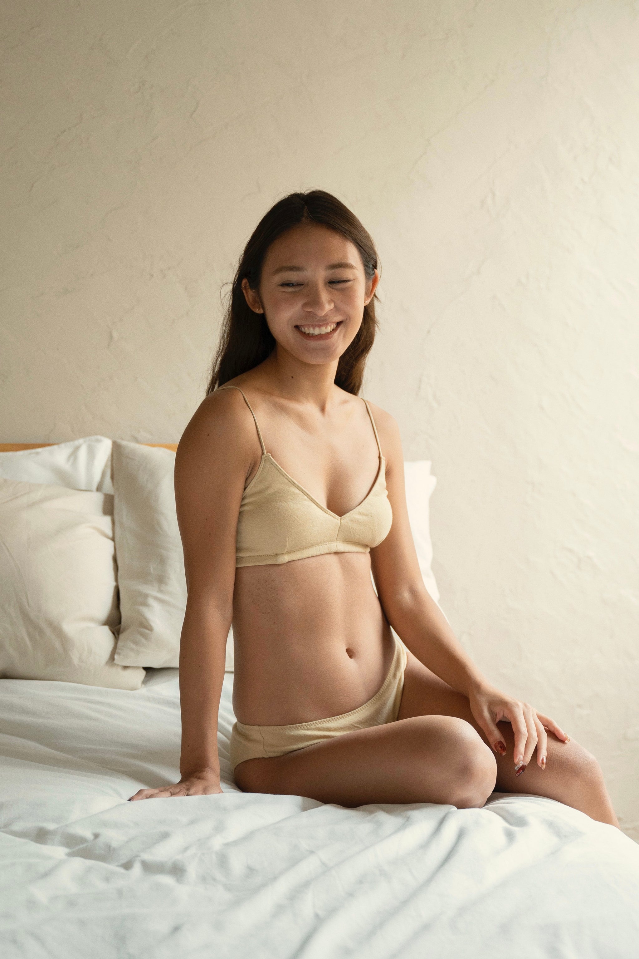 seed and soil オーガニックコットンベイシックブラ(アイボリー） Organic cotton basic bra (ivory) – seed and soil