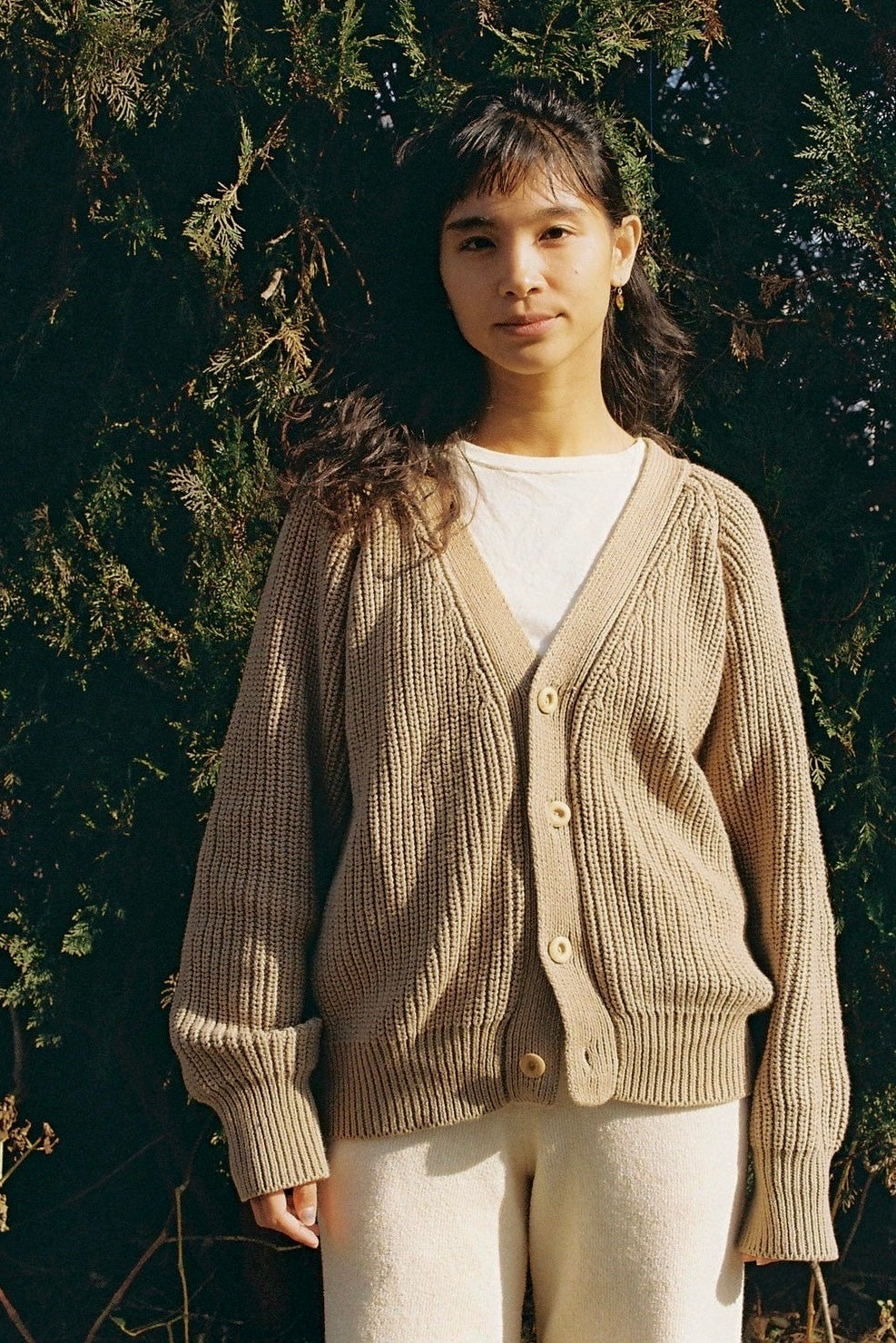 seed and soil オーガニックコットンカーディガン(olive) Organic cotton cardigan(olive) – seed and soil
